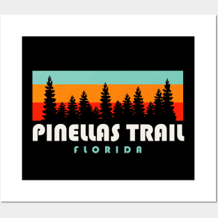 Pinellas Trail Pinellas County Florida Retro Trees Posters and Art